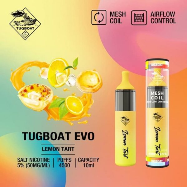 TUGBOAT EVO 4500 PUFFS DISPOSABLE VAPE in UAE - Lemon Tart
