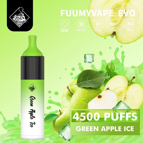 Fuumy Vape Evo 4500 Puffs Disposable Vape in UAE - Green Apple Ice