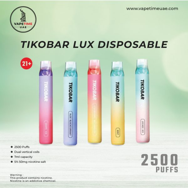 TIKOBAR LUX 2500 PUFFS DISPOSABLE VAPE BY FUUMY in UAE