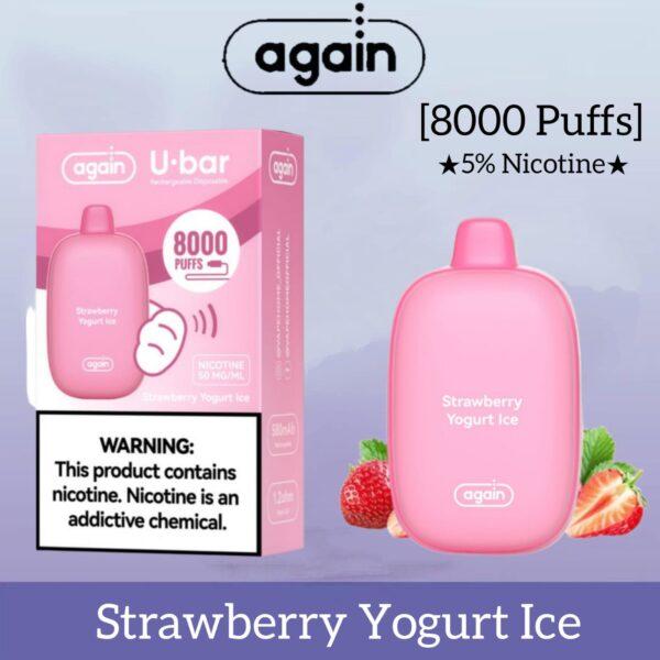 Again U-BAR 8000 Puffs Best Disposable - Strawberry Yogurt Ice