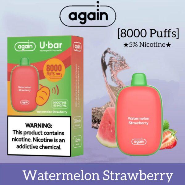 Again U-BAR 8000 Puffs Best Disposable - Watermelon Strawberry
