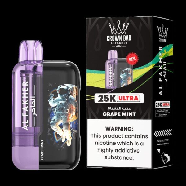 Al Fakher Crown Bar Ultra 25000 Puffs Grape Mint