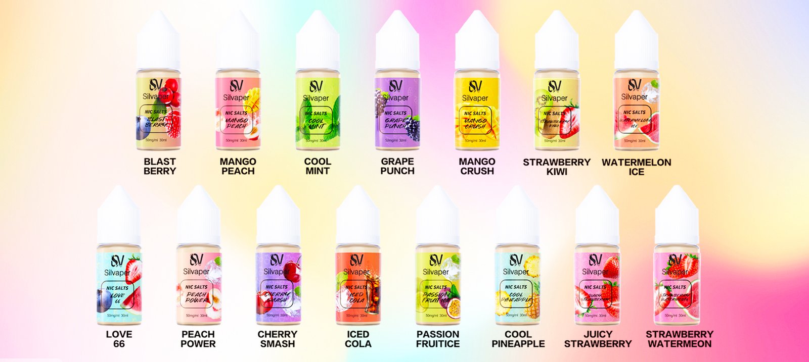 SILVAPER Salt Nicotine 50mg 30ml E-liquid Flavors