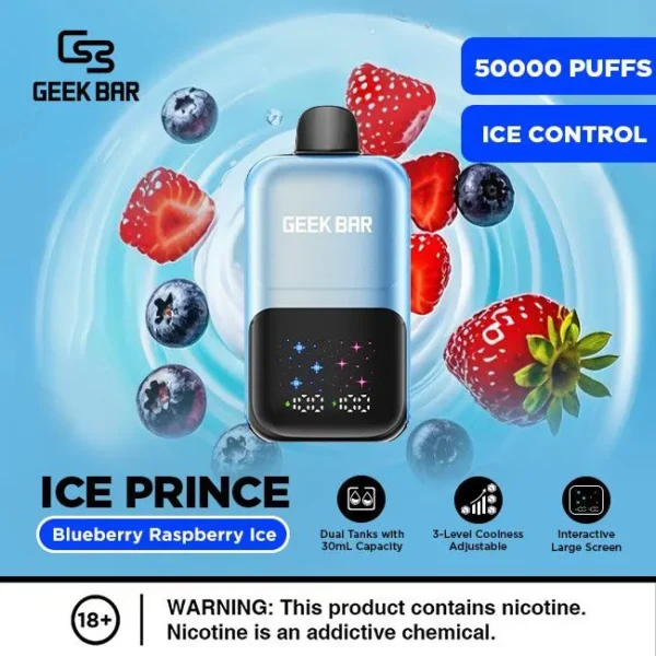 Geek Bar Ice Prince 50000 Puffs Blueberry Raspberry Ice