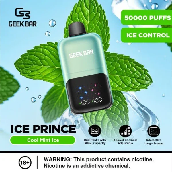 Geek Bar Ice Prince 50000 Puffs Cool Mint Ice
