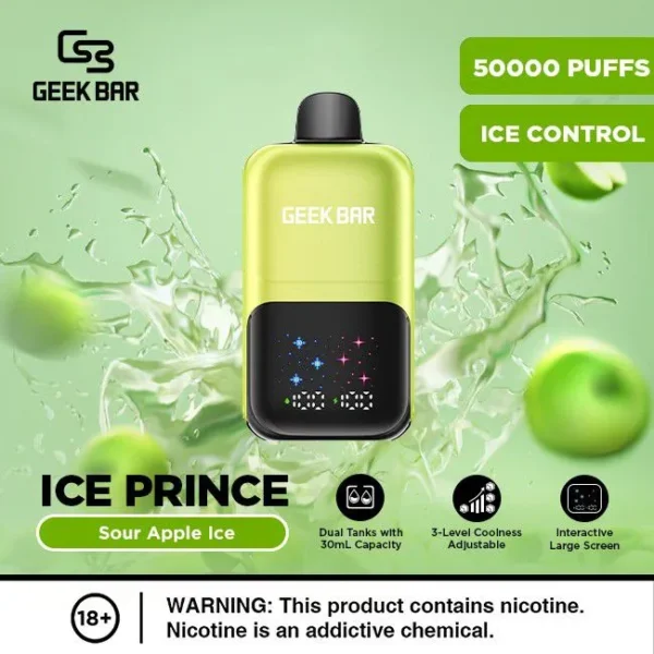 Geek Bar Ice Prince 50000 Puffs Sour Apple Ice