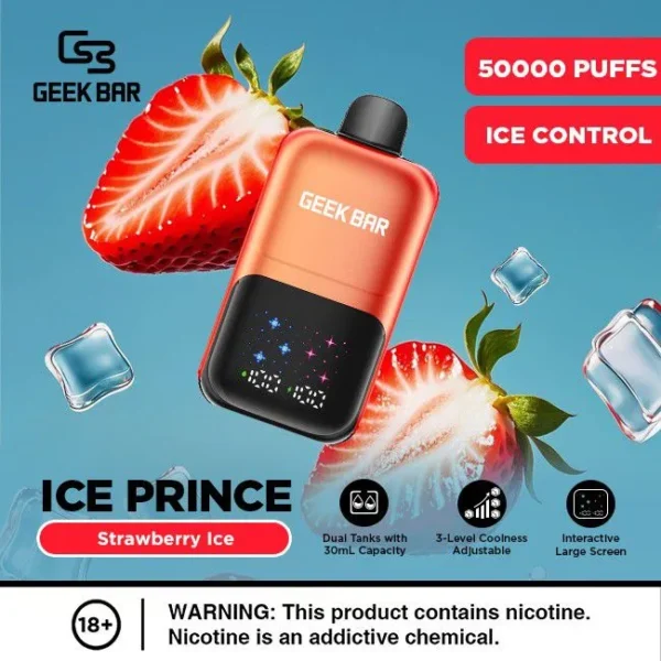 Geek Bar Ice Prince 50000 Puffs Strawberry Ice