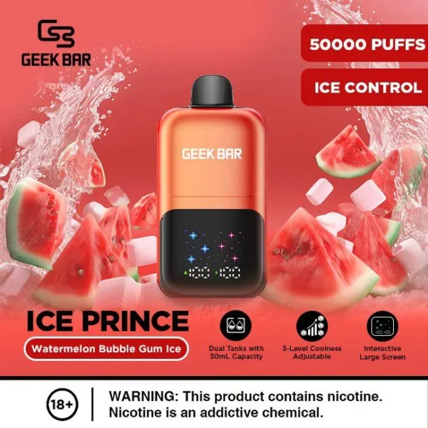 Geek Bar Ice Prince 50000 Puffs Watermelon Bubble Gum Ice