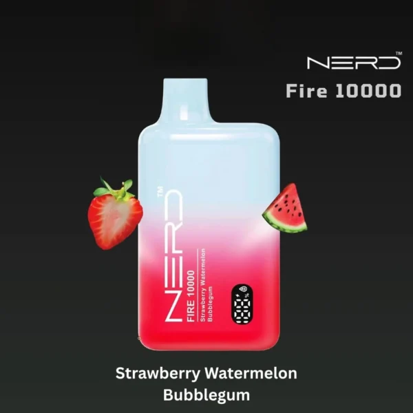 Nerd Fire 10000 Puffs Disposable Vape In Dubai Strawberry Watermelon Bubblegum