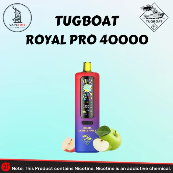 Tugboat Royal Pro DTL 40000 Puffs Shisha Double Apple