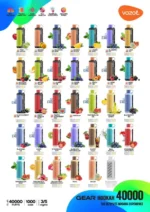 Vozol Gear Hookah 40000 Puffs Flavors