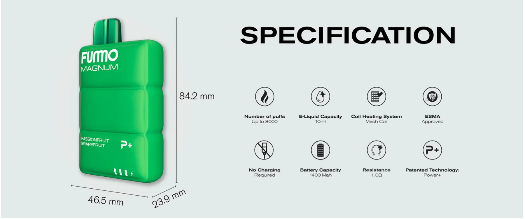Fummo Magnum 0000 Puffs Specifications