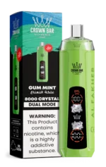 Al Fakher Crown Bar Crystal 8000 Puffs, 18ml liquid, 50mg Nicotine disposable vape in Dubai GUM MINT
