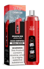 Al Fakher Crown Bar Crystal 8000 Puffs, 18ml liquid, 50mg Nicotine disposable vape in Dubai PEACH ICE