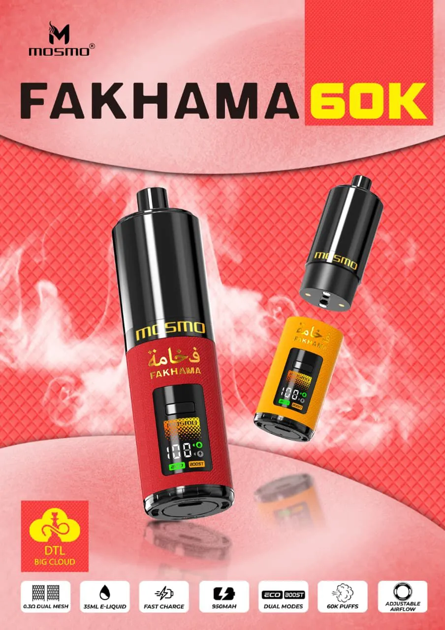 Mosmo Fakhama 60000 Puffs 35ml Pod DTL Disposable vapein Dubai