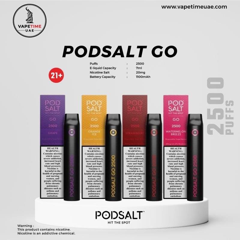PodSalt Go 2500 PUFFS DISPOSABLE VAPE in UAE