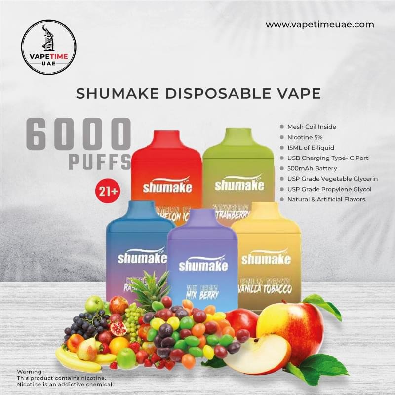 SHUMAKE 6000 PUFFS DISPOSABLE VAPE IN UAE SHUMAKE 6000 PUFFS DISPOSABLE VAPE IN UAE