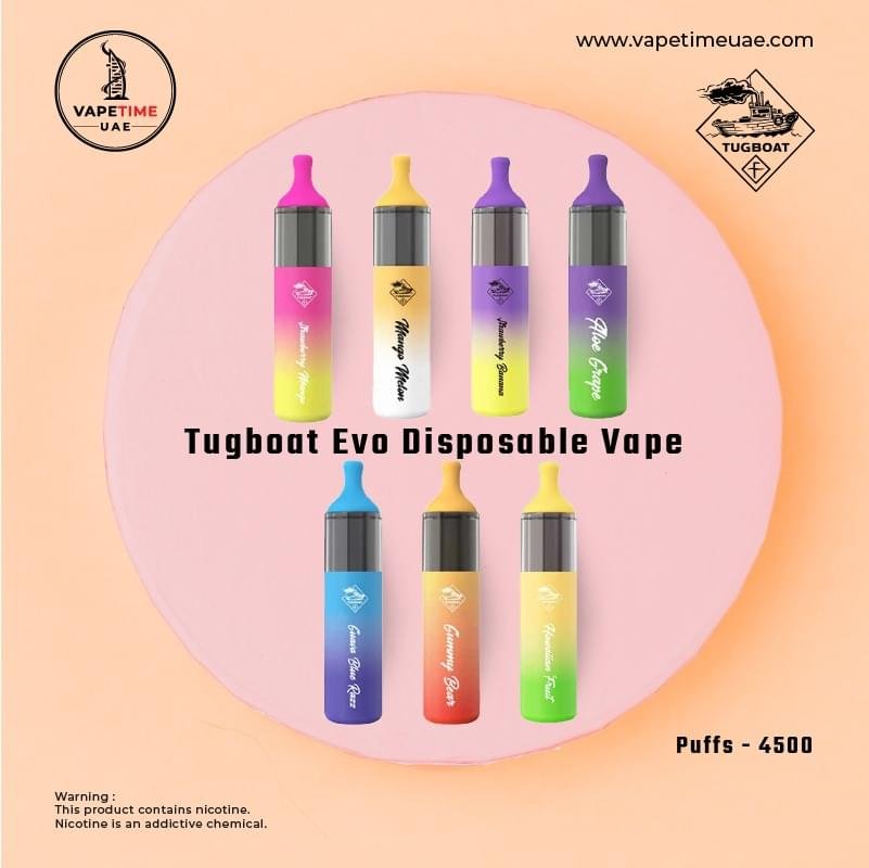 TUGBOAT EVO 4500 PUFFS DISPOSABLE VAPE in UAE TUGBOAT EVO 4500 PUFFS DISPOSABLE VAPE in UAE