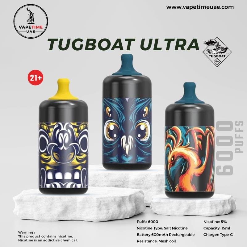 Tugboat Ultra 6000 Puffs Disposable Vape in UAE Tugboat Ultra 6000 Puffs Disposable Vape in UAE