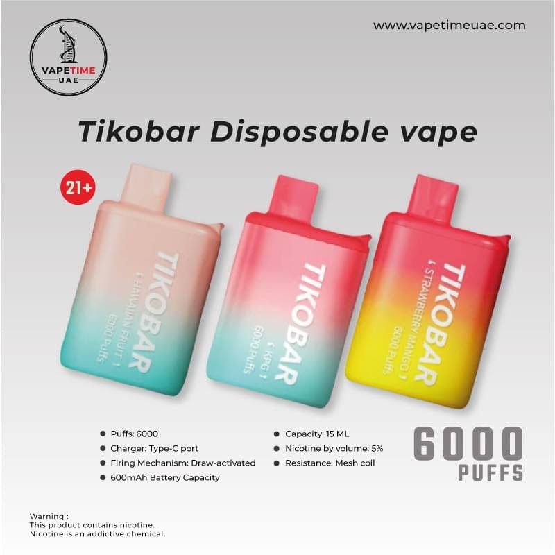 TIKOBAR BOX 6000 PUFFS DISPOSABLE VAPE in UAE TIKOBAR BOX 6000 PUFFS DISPOSABLE VAPE in UAE