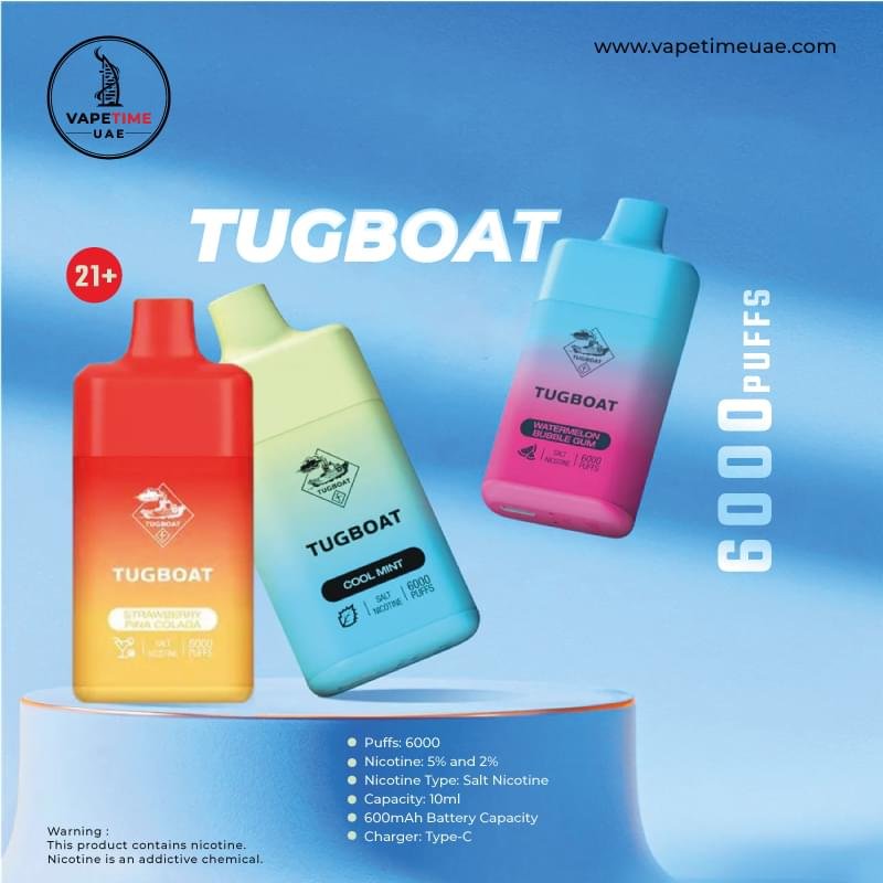 Tugboat Box 6000 Puffs Disposable Vape in UAE Tugboat Box 6000 Puffs Disposable Vape in UAE