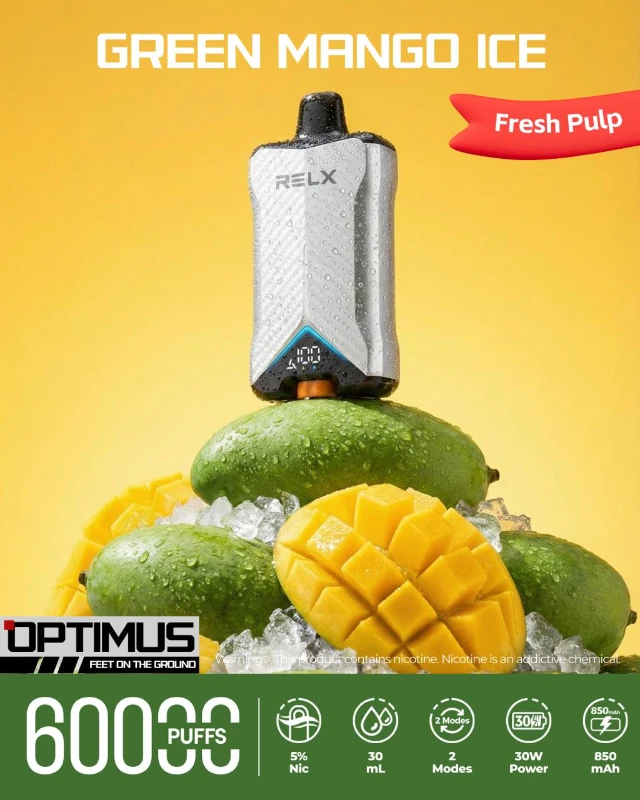 Relx Optimus 60000 puffs Green Mango Ice
